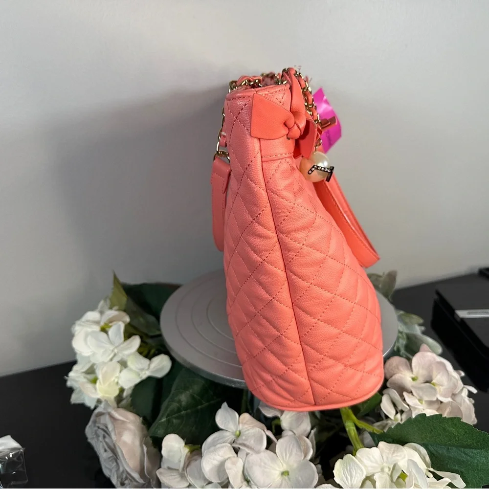 Betsy Johnson Family Ties Tote In Coral NWT - Picture 2 of 10